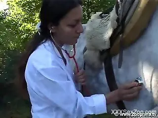 Babe tries heavy horse dick right in the ass during harsh zoop...