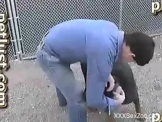 Stunning black doggy pounds a filthy guy in the mouth