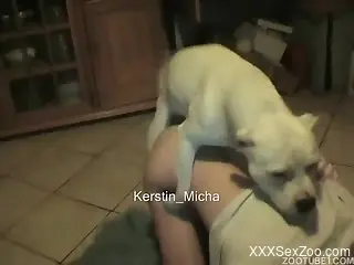 Gorgeous white doggy and slender hottie in awesome bestiality