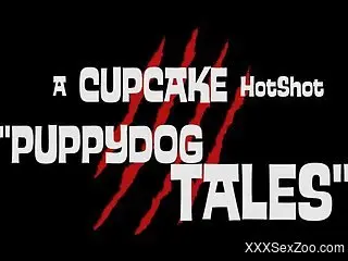 Puppy with a big dick fucking a tanned young hottie