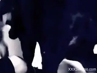 Woman in black stockings, merciless XXX dog sex