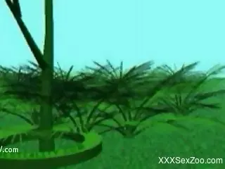 3D babe with firm boobies gets fucked by a dog