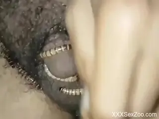 Naked male masturbates with worms on his dick and ass