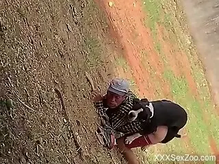 Nude amateur man fucked by a dog in outdoor scenes