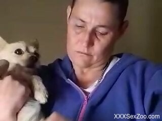 Amateur woman sucks her little dog's cock in excellent scenes