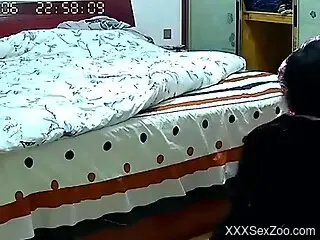 Amateur man films himself in homemade kinks when he tries dog ...