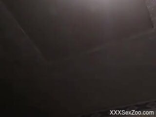 Naked woman feels dog's entire cock hammering her in sexy scenes