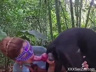 Appealing babes throat animal cocks in sexy perversions